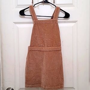 Unbranded Corduroy Pinafore Jumper Dress Girls Size S Tan Brown Overall Skirt